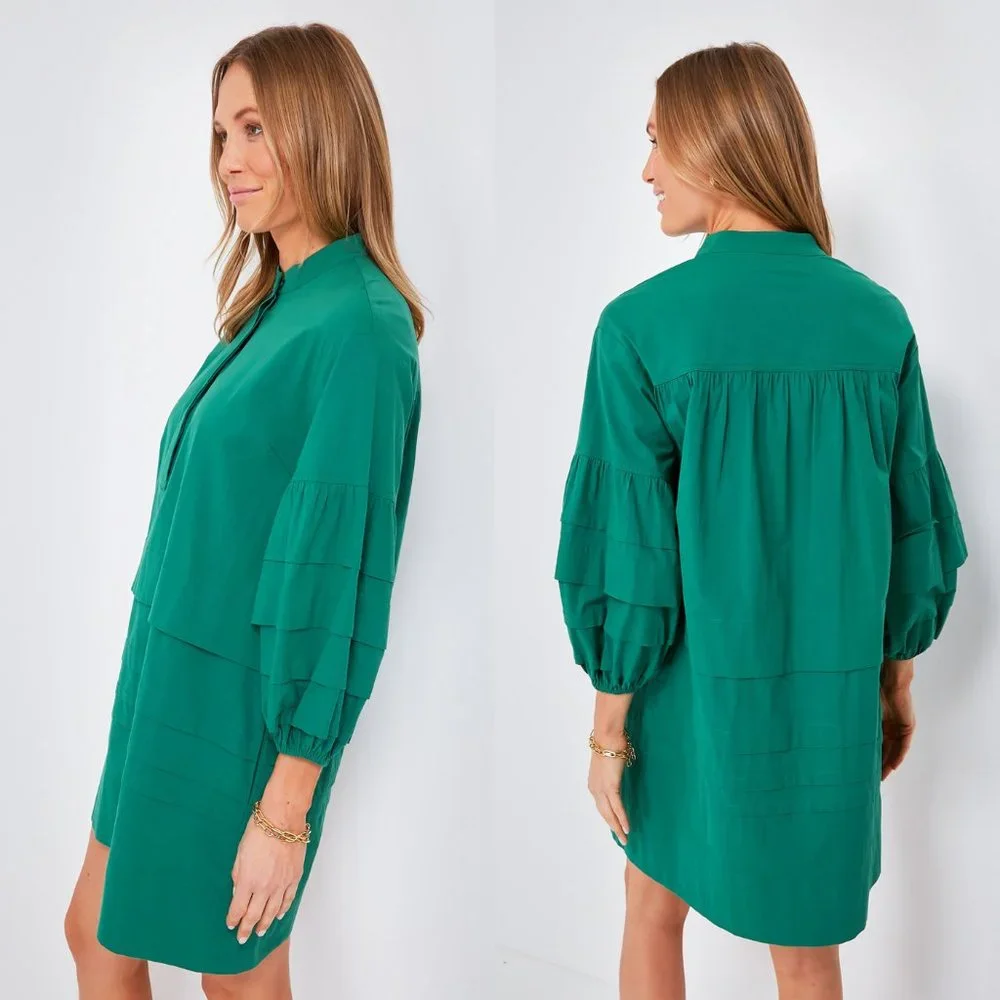 Pomander Place | New Palm Green Chelsea Mini Dress Size L - Picture 2 of 11